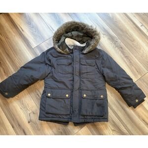 Carter's Boys Sz 7 Winter Coat Jacket Hood Camo Fleece Lined